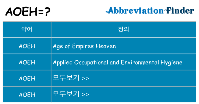 aoeh 대 한 무엇을 서가