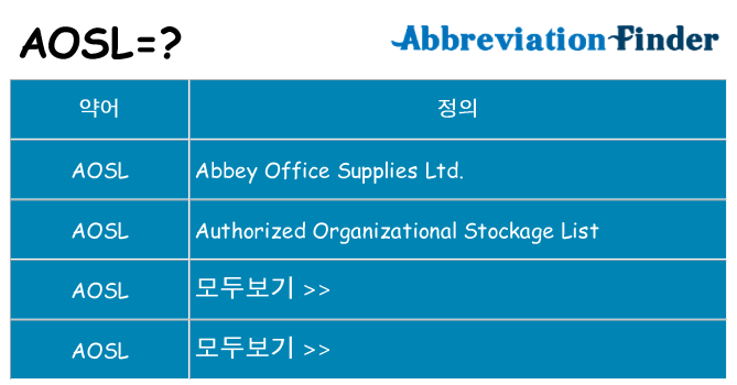 aosl 대 한 무엇을 서가