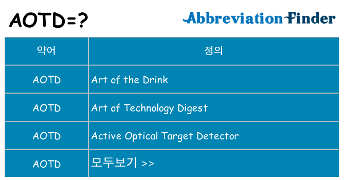 aotd 대 한 무엇을 서가