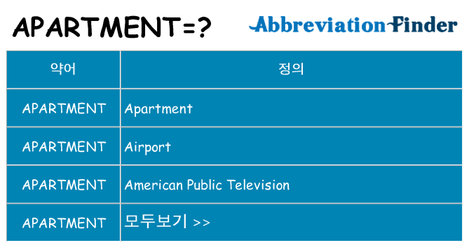 apartment 대 한 무엇을 서가