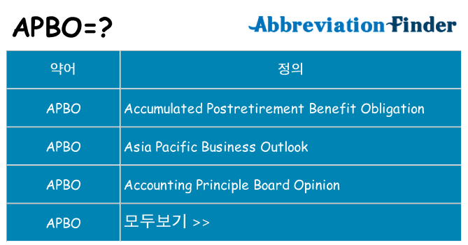 apbo 대 한 무엇을 서가