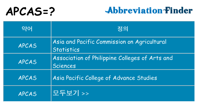 apcas 대 한 무엇을 서가