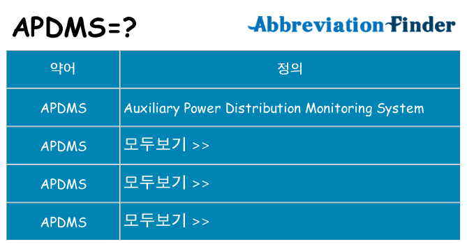 apdms 대 한 무엇을 서가