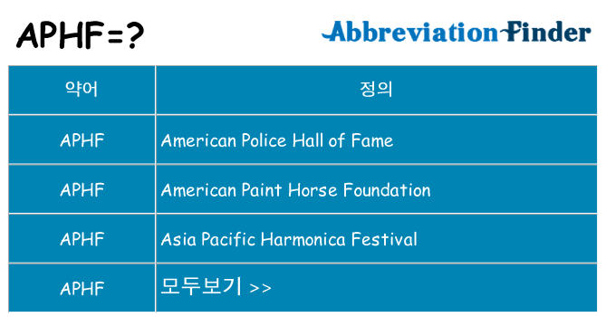 aphf 대 한 무엇을 서가
