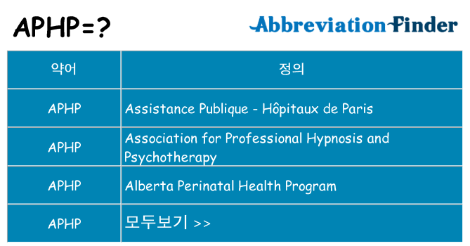 aphp 대 한 무엇을 서가