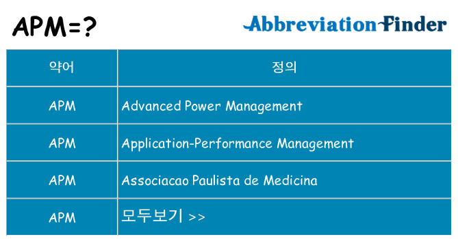 apm 대 한 무엇을 서가