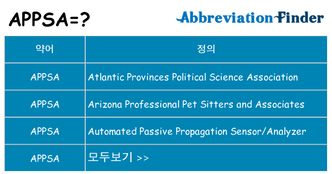 appsa 대 한 무엇을 서가