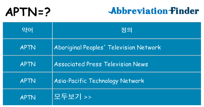aptn 대 한 무엇을 서가