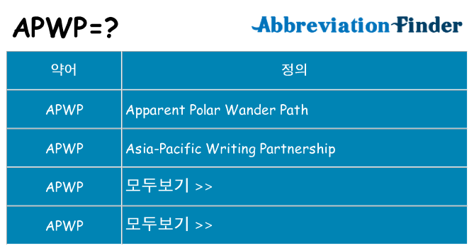 apwp 대 한 무엇을 서가