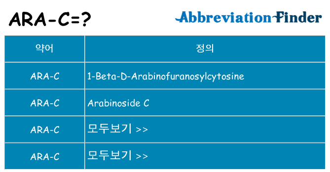 ara-c 대 한 무엇을 서가