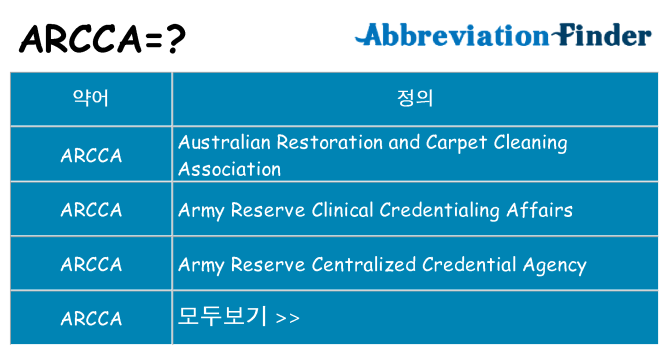 arcca 대 한 무엇을 서가