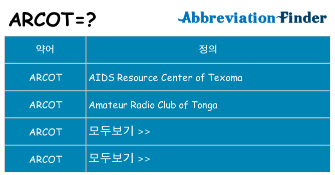 arcot 대 한 무엇을 서가