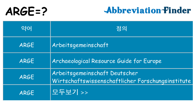 arge 대 한 무엇을 서가