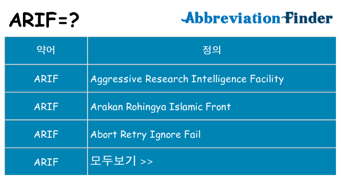 arif 대 한 무엇을 서가