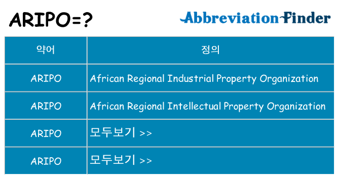 aripo 대 한 무엇을 서가