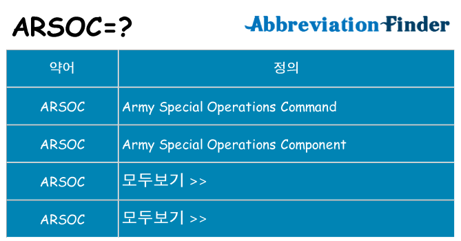 arsoc 대 한 무엇을 서가