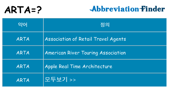 arta 대 한 무엇을 서가