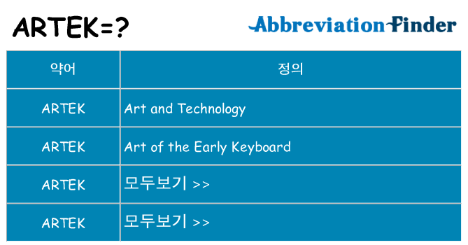 artek 대 한 무엇을 서가