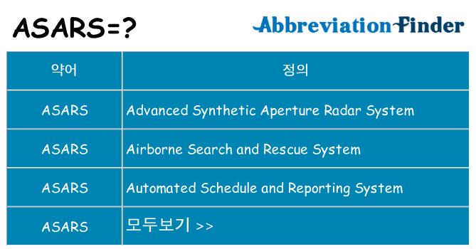 asars 대 한 무엇을 서가