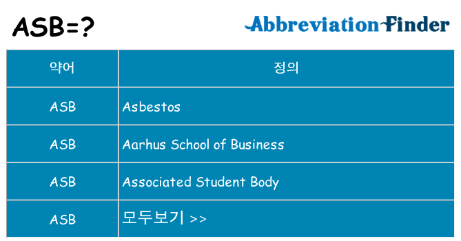 asb 대 한 무엇을 서가