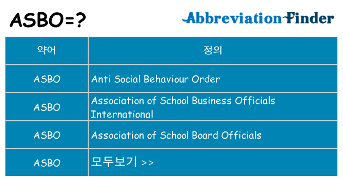 asbo 대 한 무엇을 서가