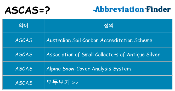 ascas 대 한 무엇을 서가