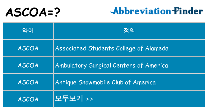 ascoa 대 한 무엇을 서가