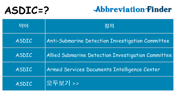 asdic 대 한 무엇을 서가