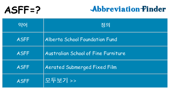asff 대 한 무엇을 서가