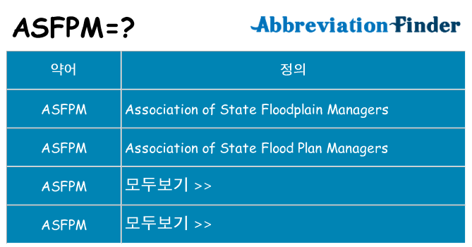 asfpm 대 한 무엇을 서가