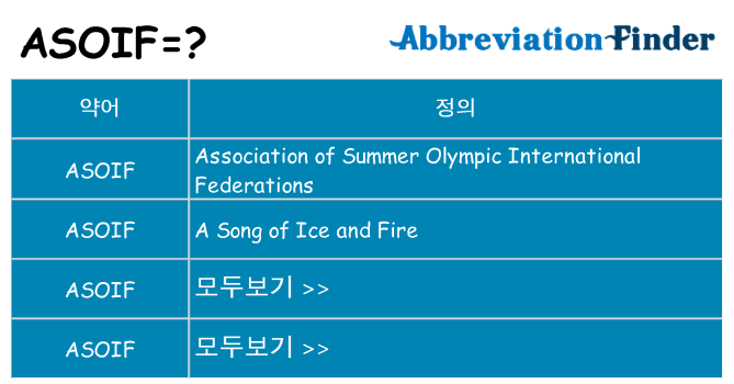 asoif 대 한 무엇을 서가
