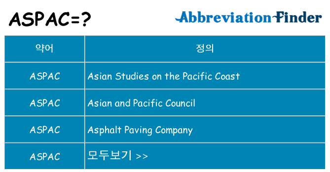 aspac 대 한 무엇을 서가