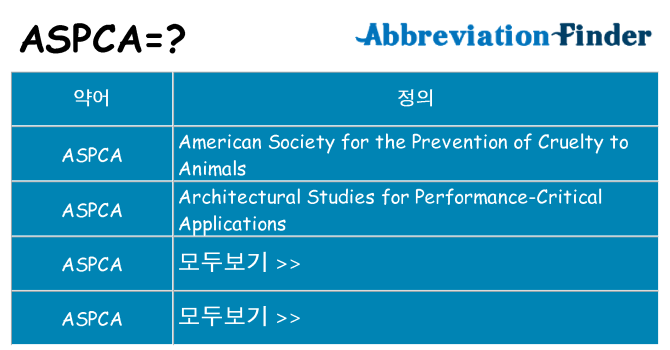 aspca 대 한 무엇을 서가