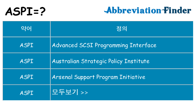 aspi 대 한 무엇을 서가