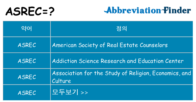 asrec 대 한 무엇을 서가