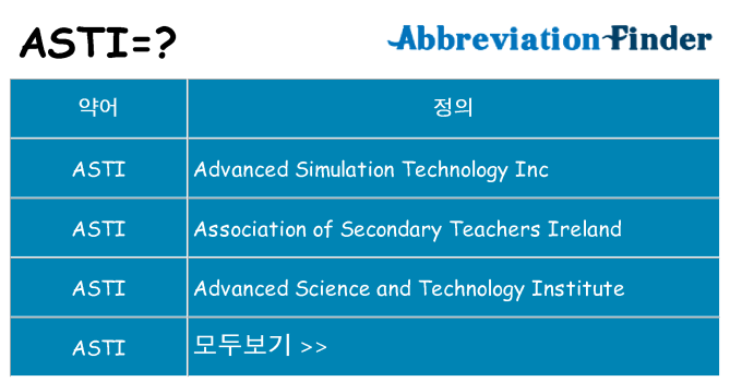 asti 대 한 무엇을 서가