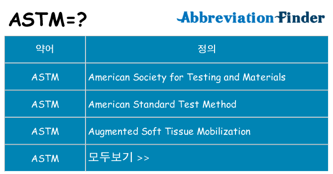 astm 대 한 무엇을 서가