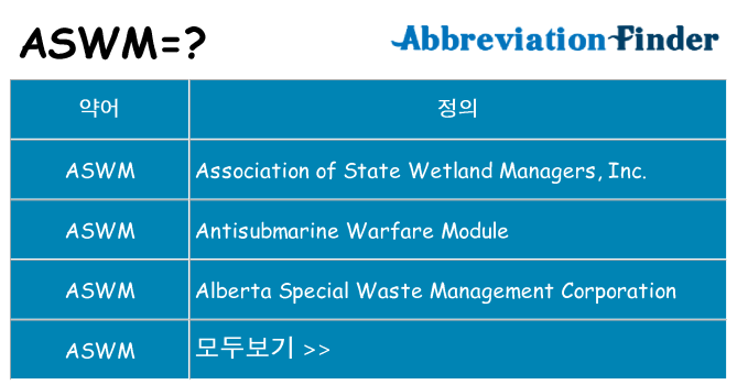 aswm 대 한 무엇을 서가