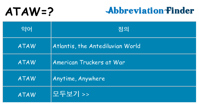 ataw 대 한 무엇을 서가