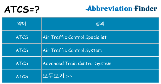 atcs 대 한 무엇을 서가