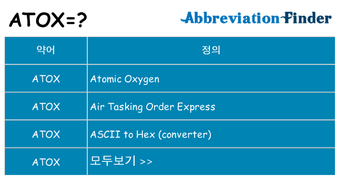 atox 대 한 무엇을 서가