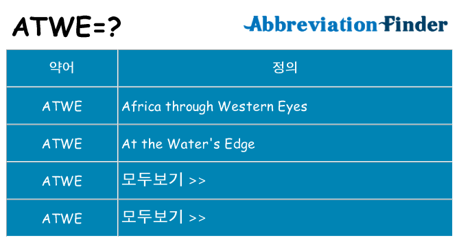 atwe 대 한 무엇을 서가