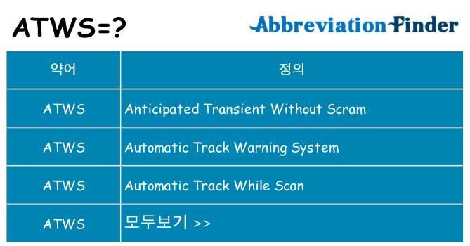 atws 대 한 무엇을 서가