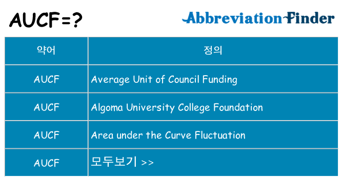 aucf 대 한 무엇을 서가