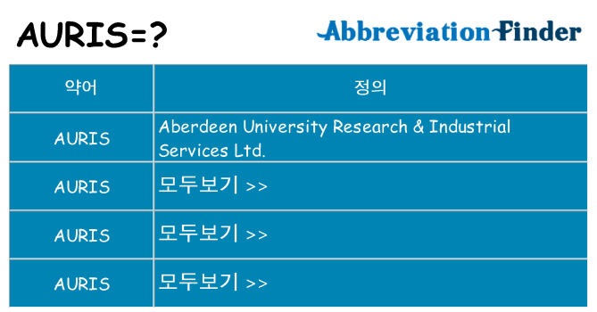 auris 대 한 무엇을 서가