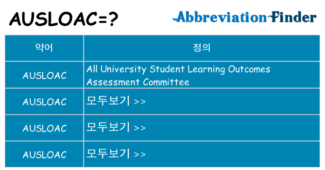 ausloac 대 한 무엇을 서가