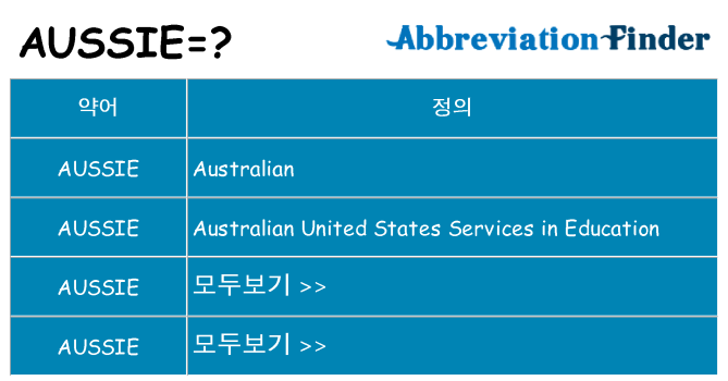 aussie 대 한 무엇을 서가