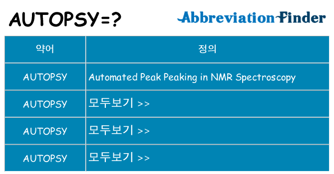 autopsy 대 한 무엇을 서가