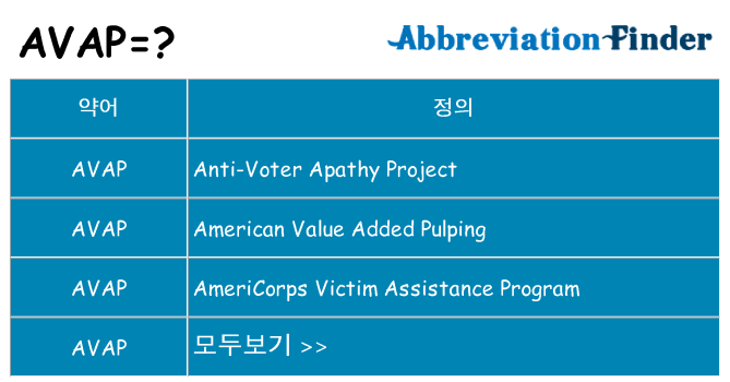 avap 대 한 무엇을 서가