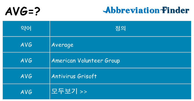 avg 대 한 무엇을 서가